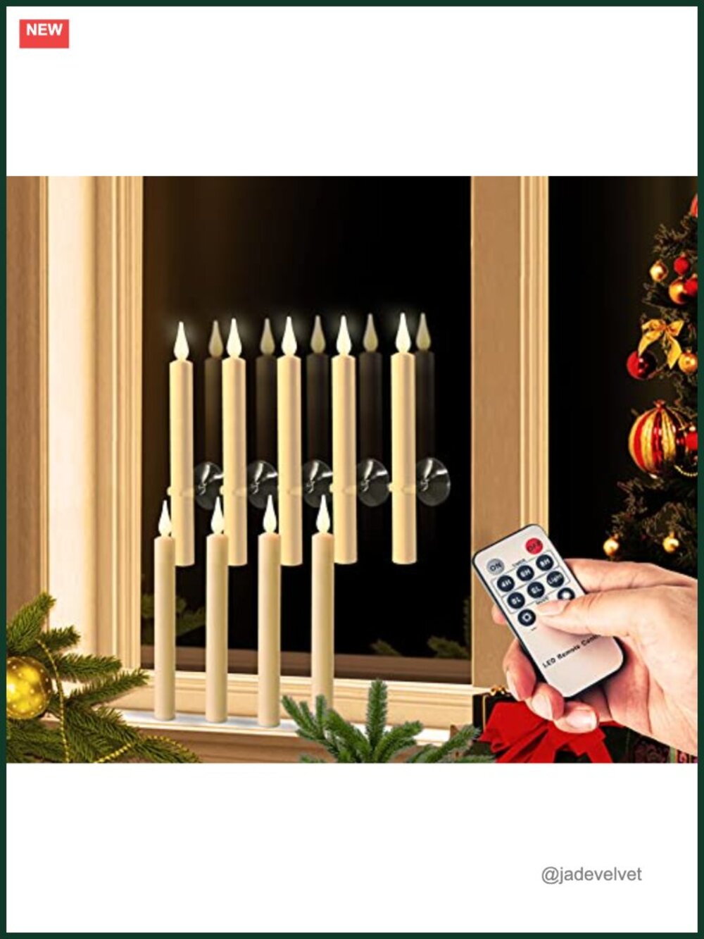 Flameless Taper Candles 9 Pack Battery Operated Remote Timer Magnetic Base